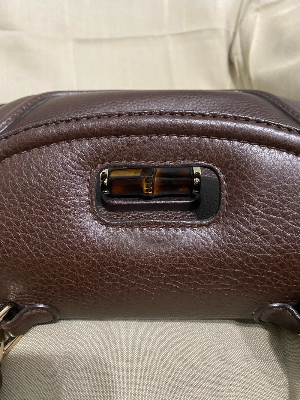 Gucci New Bamboo Medium Top Handle Shoulder Bag 2Way Leather Tassel 1947 - Picture 15 of 16